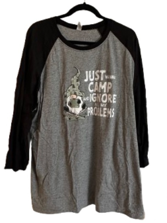 Jerzees Tops - Jerzees Grey and Black Raglan Camp Soccer Graphic Tee